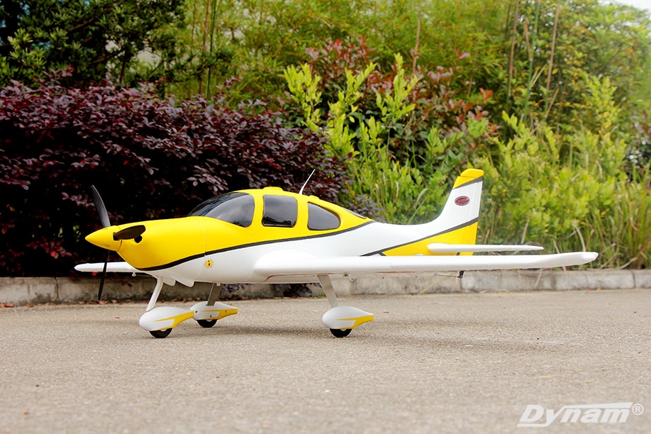 Dynam SR22 1400mm V2 RC Plane with Flaps PNP Yellow