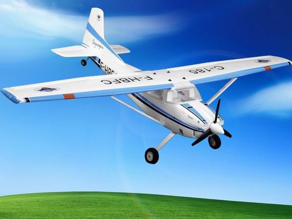 2.4G 4-Channel Cessna 185 59.1'' Ready-to-Fly RC Airplane Powered by Powerful 3715 Brushless Motor, 50A ESC and 14.8V/2200mAh/15