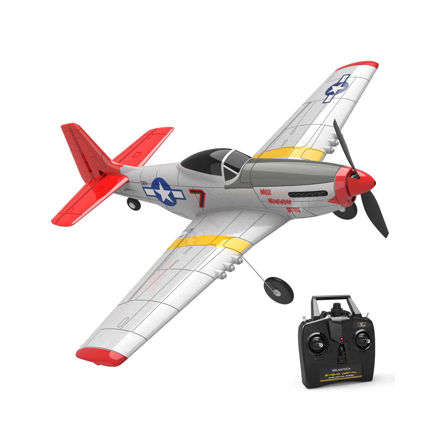 EX-Hobby Mini Mustang P-51D EPP 400mm Wingspan 2.4G 6-Axis Gyro RC Airplane Trainer Fixed Wing RTF One Key Return for Beginner
