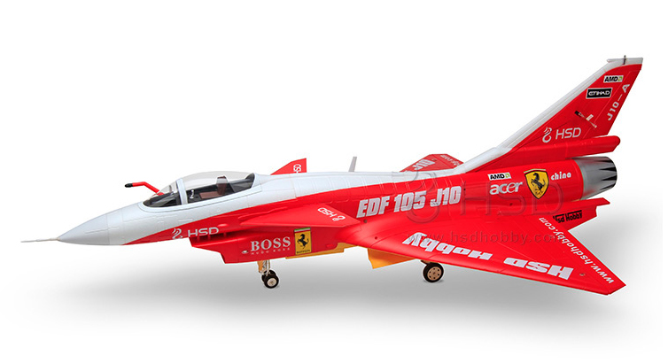 HSD J-10 105mm Bypass EDF 1500mm Wingspan RC Jet V3 PNP With 160A ESC Ferrari