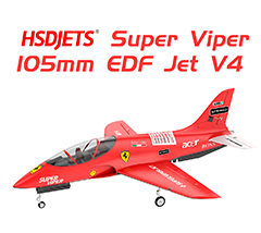 HSDJETS 105mm EDF Super Viper V4 Red PNP 12S With Electromagnetic Brake