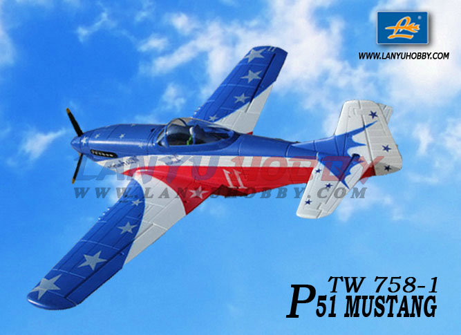 Lanyu P-51 Mustang 1400mm/55.1'' Electric RC Airplane PNP