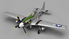 P-51 Mustang 1450mm Warbird Electric RC Airplane Kit Version