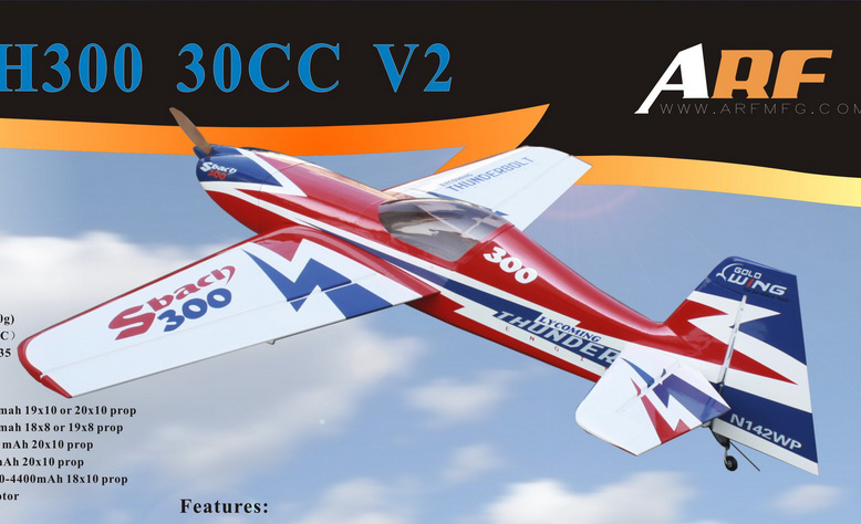 ARFMFG Sbach 300 30CC V2 B Carbon Aerobatic RC Airplane