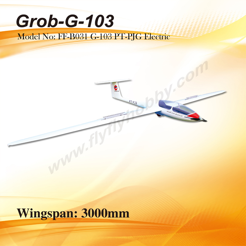 Flyfly Grob-G-103 PT-PJG 3m Electric Glider With Brake