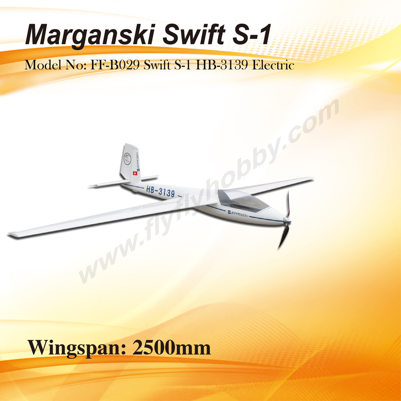Flyfly Swift S-1 HB-3139 2.5m Glider With Brake