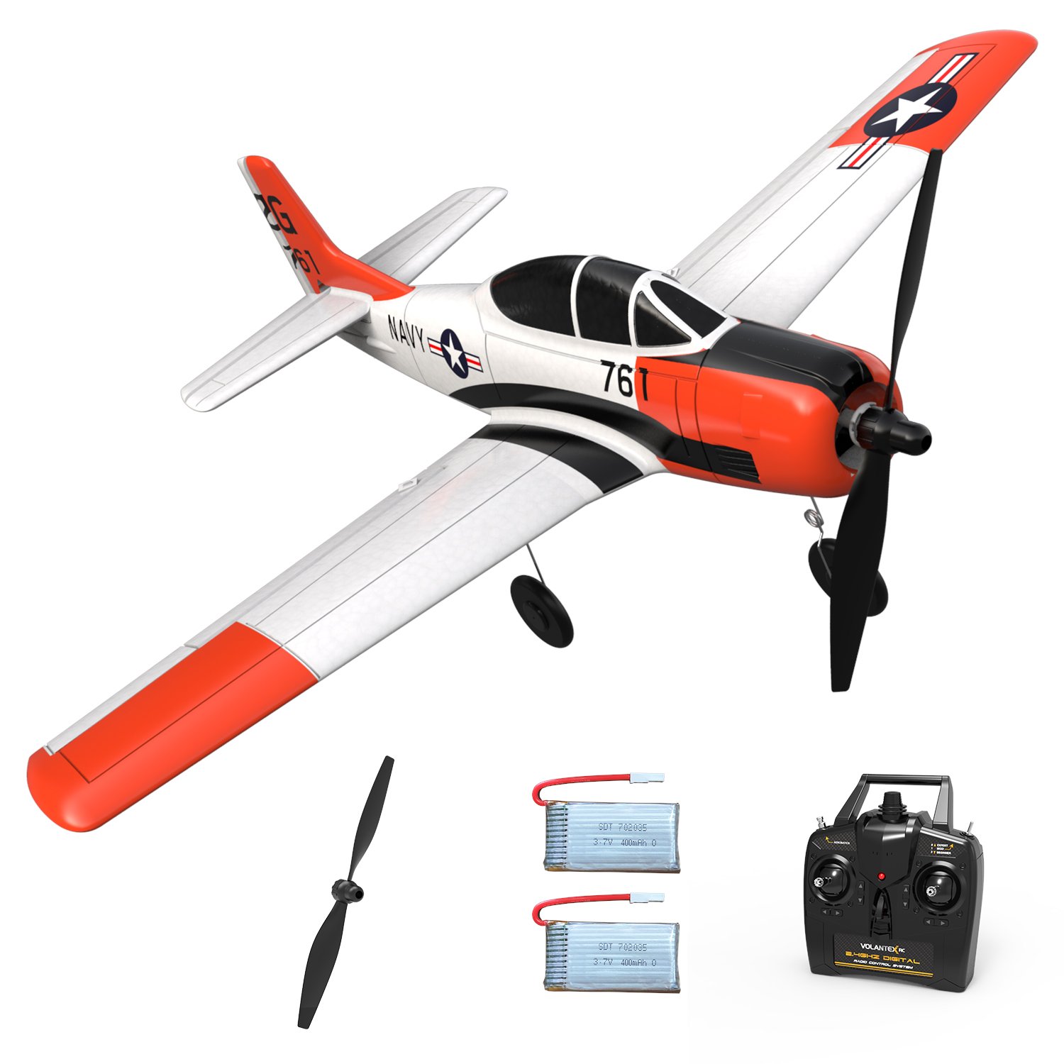 VOLANTEXRC T-28 Trojan 4CH Airplane With Xpilot Stabilizer - One-Key Aerobatic RTF 761-9