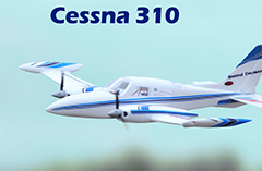 Dynam Cessna 310 Grand Cruiser V2 Electric RC Airplane PNP 1280mm Wingspan With Flaps Blue