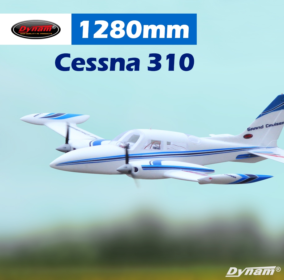 Dynam Cessna 310 Grand Cruiser V2 Electric RC Airplane PNP 1280mm Wingspan With Flaps Blue