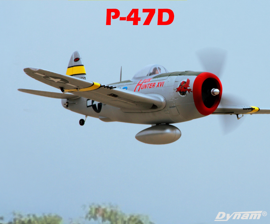 Dynam P-47D Thunderbolt Hun Hunter 48'' EPO Electric RC Airplane PNP With Retracts