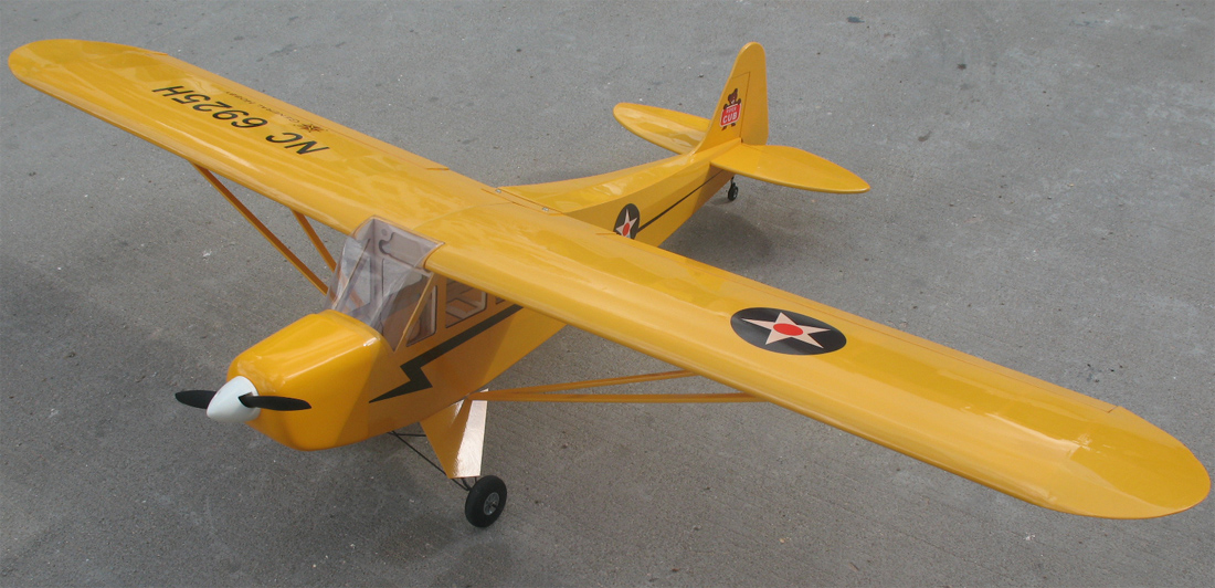 Piper J 3 Cub 60 81 Fuel Electric Rc Airplane Arf Yellow General Hobby