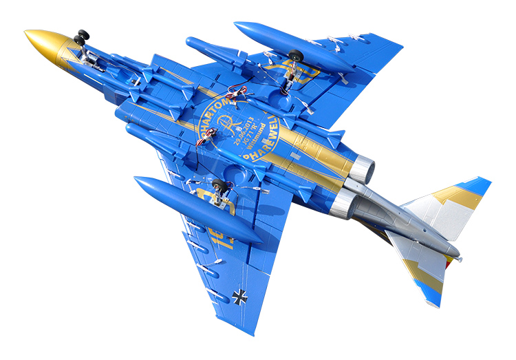 LX F4 Phantom Twin 70mm EDF RC Jet PNP Blue With Retracts and Electric Brake, High Speed Up To 160kph