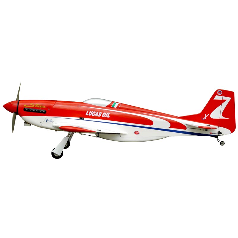 P-51 Mustang Strega 30CC 71'' Fiberglass Balsa RC Warbird Plane Red