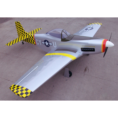 Balsa P-51 65.5'' RC Plane ARF, Missing Cowling, Returned Item