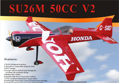 Goldwing ARF-Brand Su-26 50CC V2 88'' A Carbon RC Airplane