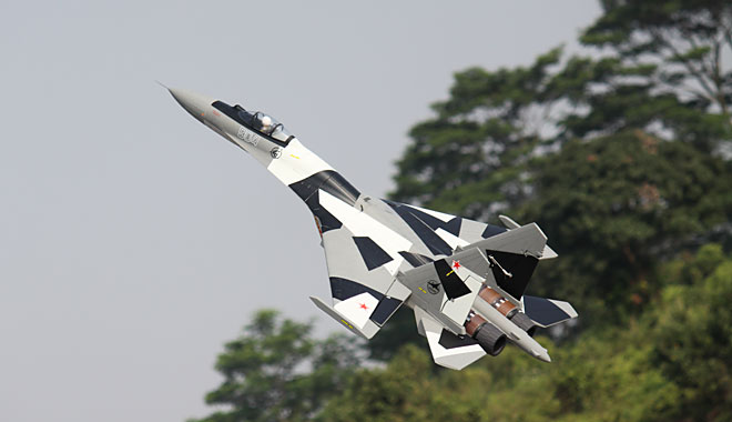 Freewing SU-35 Twin 70mm EDF With Thrust Vector RC Jet PNP Version Grey