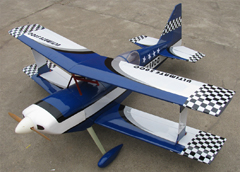 Ultimate 120 55'' Nitro Gas Bipe RC Airplane ARF Blue, Returned Item, Missing Canopy