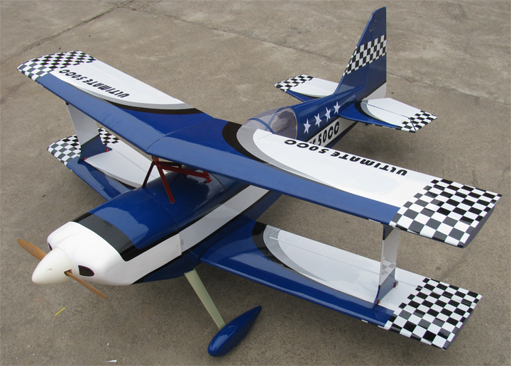 Ultimate 50CC 71'' Bipe Biplan RC Airplane ARF Blue